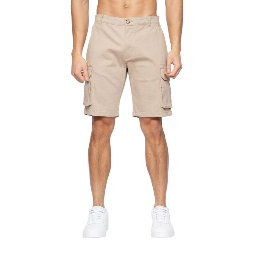 Crosshatch Mens Frentons Cargo Shorts / Stone